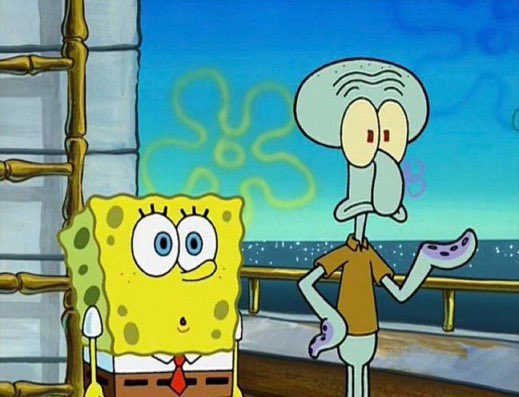 thread of hxh and random spongebob pics that have the same energy 