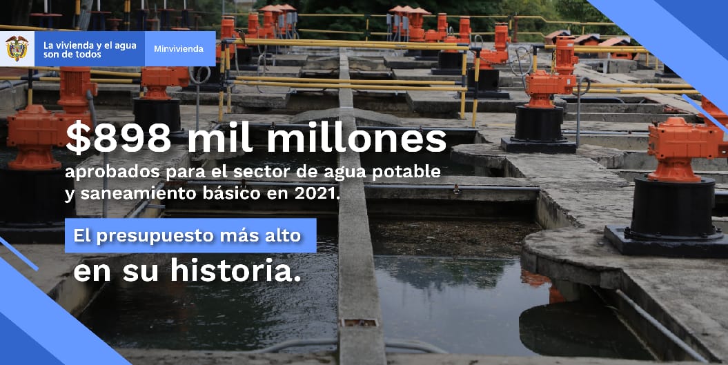 JoMalagon's tweet photo. Para el 2021 el presupuesto de inversión en #Agua será el más alto en la historia del sector con $898 mil millones, un incremento del 114% en comparación con el 2018 cuando el presupuesto fue de $419 mil millones. #UnPaísConEquidad. https://t.co/bCNuumYMyz
