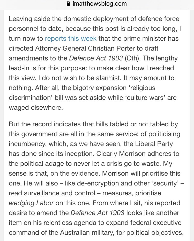 I even dealt with the yeah the plans I predict Morrison is making might sound pretty extreme but also here is the evidence back in August.