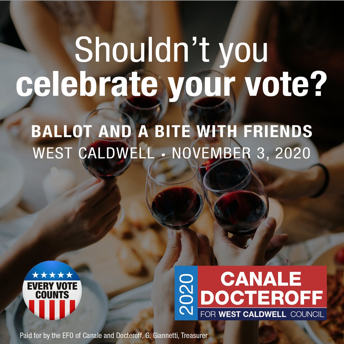 CanaleDocteroff's tweet photo. Did you make a reservation for tomorrow yet? How about ordering takeout so you can enjoy dinner while you watch results?
 🌮🍷📺 ✅🗳
Either way, drop-off your BALLOT and grab a BITE tomorrow! Select 10B and 11B to continue the 14+ years of public service.
🇺🇸
#everyvotecounts https://t.co/5v4qzZU5V3