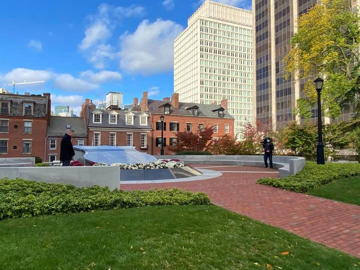 KOCforSenate's tweet photo. I stopped by the Massachusetts Law Enforcement Memorial this afternoon. At stake in this election — honor, respect, and gratitude for our men and women in blue. 
#kocforsenate #backtheblue #mapoli https://t.co/xNlJxhrgT2