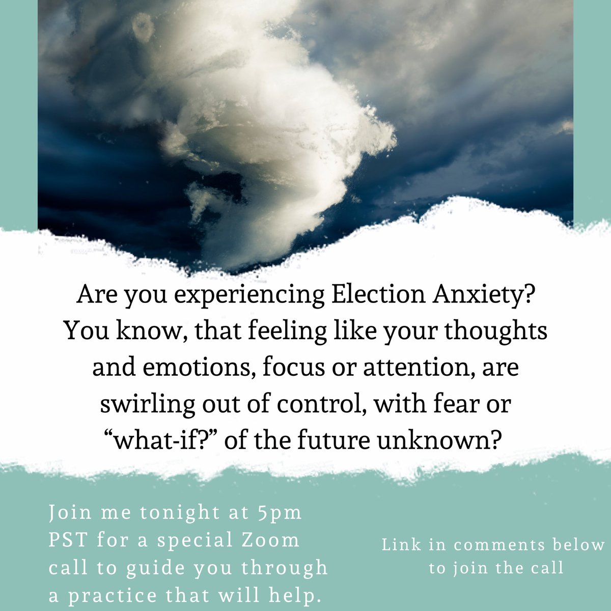 joreerose33's tweet photo. Are you feeling stuck in fears, anxieties as related to the election. ⁣I’m doing a live zoom call to guide you in mindfulness manage election anxiety today, Nov 2, at 5pm PST. The link to join is in the comments👇🏻⁣
⁣
#election2020 #electionanxiety #mindfulness #journeyforward https://t.co/AaEzTR9Bl0
