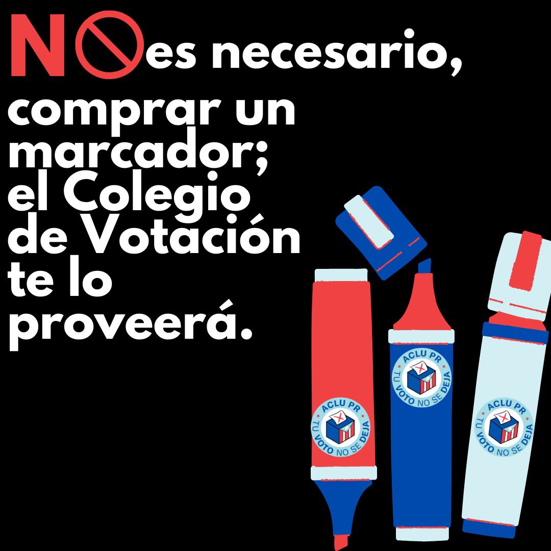 🗳Las elecciones generales por voto regular comienzan mañana. Ante varias dudas y preguntas respecto a los materiales, te las aclaramos. 

🚨Pendiente a todos nuestros recordatorios de esta noche y mañana. Recuerda que siempre nos pueden escribir. 

#TuVotoNoSeDeja

<a href="/ACLUPR/">ACLU Puerto Rico</a>