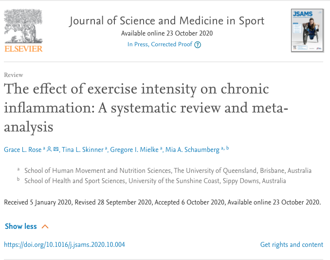 Grace_L_Rose's tweet photo. 🚨NEW RESEARCH🚨
#Exercise of any intensity can improve chronic #inflammation but higher-intensity exercise (including #HIIT) may be more effective for middle-aged adults or interventions >9 weeks
@miaschaumberg @TinaLSkinner @gregoremielke @CRExPAH_UQ @UQHealth
Full text ⬇️ https://t.co/x2XmIHDClN