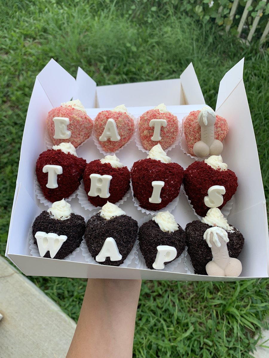 🎶 Now from the top, make it drop
That's some wet ass pussy
Now get a bucket and a mop
That's some wet ass pussy
I'm talking WAP, WAP, WAP 🎶 

“EAT THIS WAP” 💦💦 
 
all with cheesecake filling, so yummy 🤤🤤 

Mahalo for your support my dear friend 🤙🏼🤙🏼