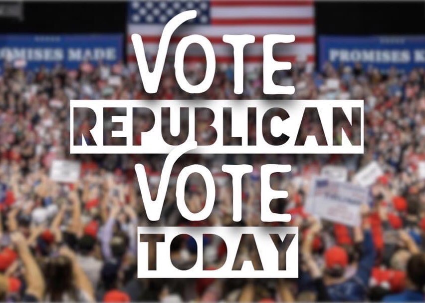 FSUGOP's tweet photo. Today is the day!
Vote for a booming economy.
Vote for greater tax cuts.
Vote for a strong military.
Vote for Conservative Judges.
Vote for Draining the swamp.
Vote for America First.
Make sure to get out and vote for #fourmoreyears of President @realdonaldtrump! #FSUGOP https://t.co/eUt6aBQMCQ