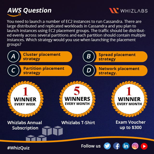 Whizlabs's tweet photo. #questionoftheday #week4day2
AWS Certified Solutions Architect Associate Question
Participate & #win Whizlabs Annual Subscription and AWS Exam Voucher!
Try More Free Questions: https://t.co/4C64nFddrb
#AWS #AWSQuiz #WhizQuiz https://t.co/4PWNRrhCNX