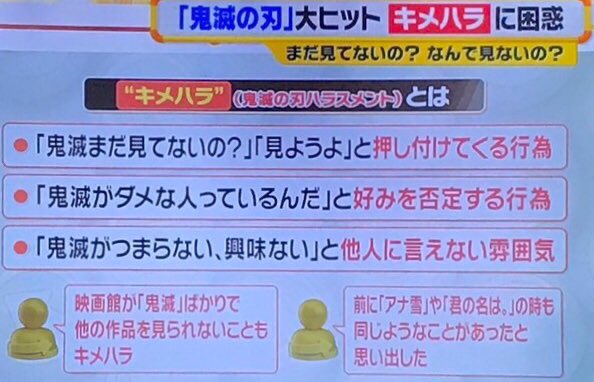 もじのくまさん アマゾンズ媚眼 キメハラ 鬼滅の刃ハラスメント どちらかと言えば例えば今鬼滅の刃を面白くない と呟くとめちゃくちゃ叩かれるとか アニメ映画を選外にする映画評論雑誌がそれだけで炎上するとかそういう話なんじゃないの シンゴジの粟や稗 もじのくまさん アマゾンズ媚眼 キメハラ 鬼滅の刃ハラスメント どちらかと言えば例えば今鬼滅の刃を面白くない と呟くとめちゃくちゃ叩かれるとか アニメ映画を選外にする映画評論雑誌がそれだけで炎上するとかそういう話なんじゃないの シンゴジの粟や稗