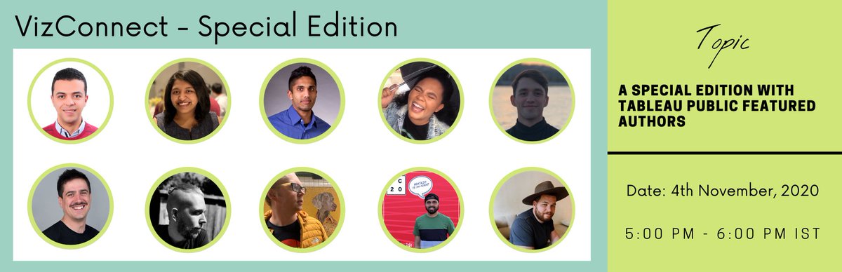 mdivya516's tweet photo. 🎉Many congratulations to the latest cohort of @tableaupublic Featured Authors!🎉 Join us for a special edition of #VizConnect webinar to get inspired by a stellar line-up of speakers!

Register here: https://t.co/Vf7PiSy6k0 https://t.co/4kfIjF9TbV