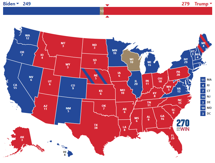 2/n) Most pollsters have Biden ahead in Pennsylvania but gradually the state has moved towards Trump in last few days. I think in the end Trump might carry it with a small margin.