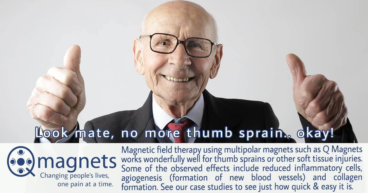 Neuromagnetics's tweet photo. Magnetic field therapy using multipolar magnets such as Q Magnets works wonderfully well for thumb sprains or other soft tissue injuries. See our case studies to see just how quick & easy it is: https://t.co/WGZsl8PZb5
#softtissueinjuries https://t.co/wKf3siYIIK