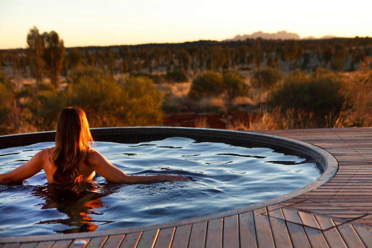 Ahoy - Kata Tjuta on the horizon! Designed to resemble a humble water tank, the Dune Pavilion’s private plunge pool is the ultimate in outback glamour. The dune top also sports one of these beauties set adjacent to the open-air bar. It’s the perfect spot for drinking in the view.