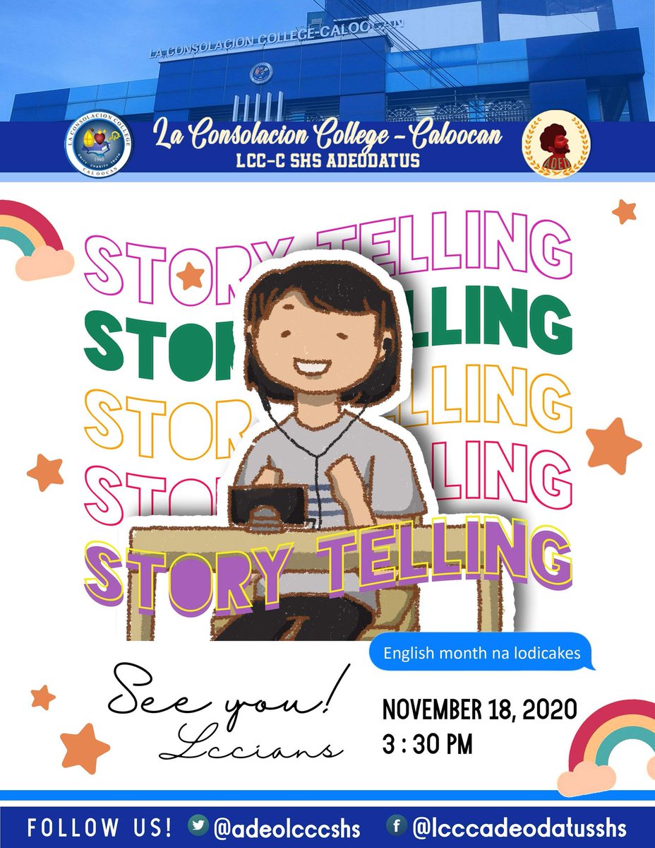 adeolcccshs's tweet image. English Month na Lodicakes!

Stay tuned for more updates about the activities we will be holding for this month.

Good luck to all participants.

#STORYTELLINGCONTEST
#LCCCSHSENGLISHMONTH