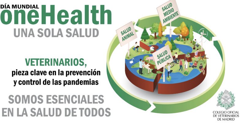 COLVEMA's tweet photo. ✅Salud Animal+Salud Pública+Salud Medio Ambiente= One Health (Una Sola Salud)
✅Los Veterinarios, pieza clave en la prevención y control de las pandemias
✅Protegemos la salud de todos
🐴👫🥀🌞🌏
#DiaMundialOneHealth
#OneHealthDay https://t.co/7FXyodLKoj