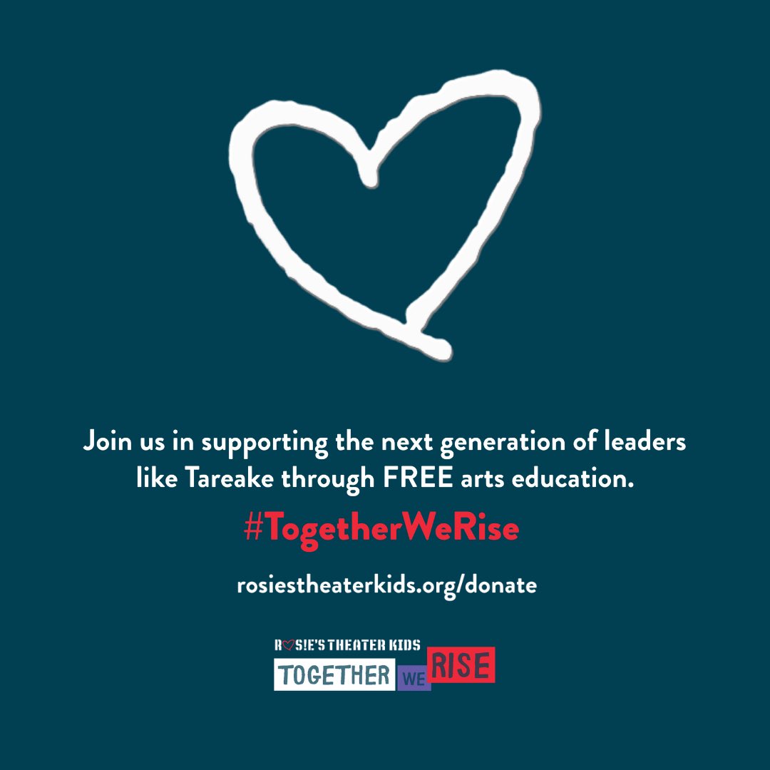 RTKIDS's tweet image. After a successful virtual event, RTKids took a break from posting last week—but the work never stops! Take a look at what alum Tareake Ramos had to say about the unbreakable chain of community and progress.
rosiestheaterkids.org/TogetherWeRise

#TogetherWeRise
#RosiesTheaterKids
