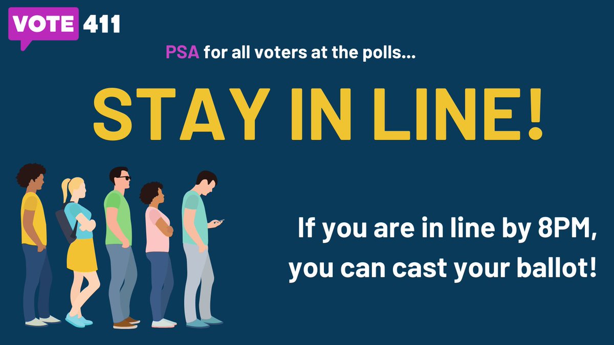 If you're in line as the polls close by 8 p.m., make sure you STAY IN LINE! You are still able to cast your ballot! #vote2020 #MDvotes