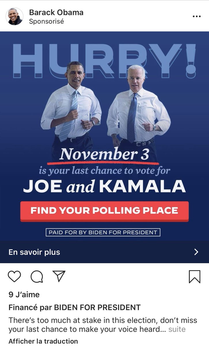 NadiaYonker's tweet photo. THREAD: #USElection 
Political ads I’ve been exposed to every day on social media since September 25th 👇🏾

#PresidentialElection2020  #PresidentialDebate2020 #Elections2020  #Politicalads #Biden #Trump #bidenharris #Debates2020 #TrumpPence2020 #campagneus #ObamaBiden https://t.co/HeRMTnM4Fu