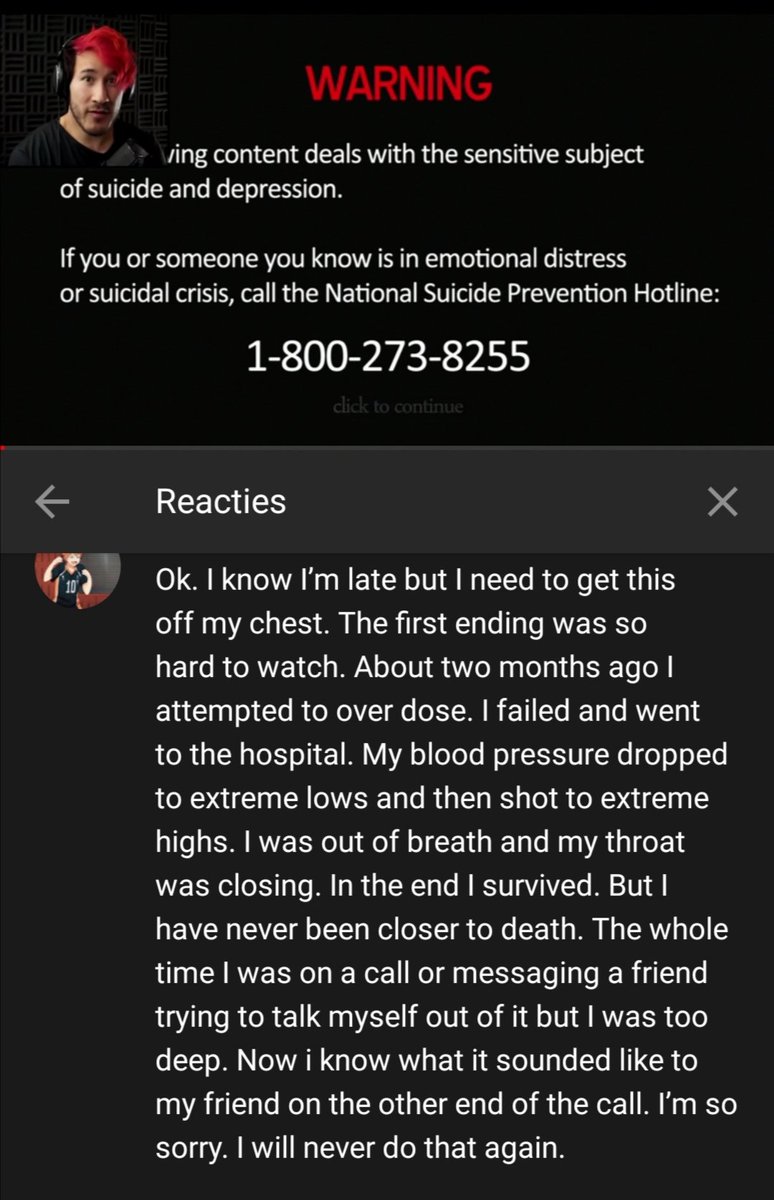 DHabes's tweet photo. @markiplier I got recommended your video (Don't Take The Risk) and went to the comment section. I read horrible things from people with depression to someone who fails to help a suicidal person. But what I found is that your community replied and was so supportive. https://t.co/cggRHQJkV4