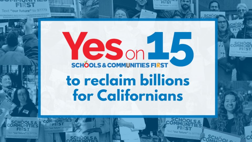 With <24 hours until  #ElectionDay  , I want to share why I voted Yes on  #Prop15 — & why I’m partnering with  @TECollab and  @Schools1stCA to give a few reasons why you should vote  #YesOn15, too. Thread 
