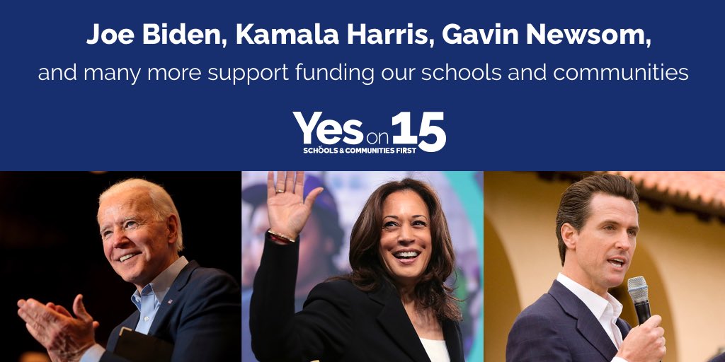 I’m in good company in supporting  #Prop15 —  @JoeBiden,  @KamalaHarris,  @GavinNewsom,  @CTA, and many more support @Schools1stC