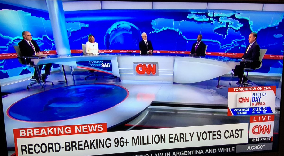 Mike Sington On Twitter Cnn S Massively Long Socially Distant Election Night Desk It Looks Like A Spaceship Landed In The Studio