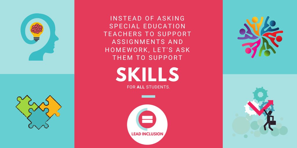 👉 Instead of asking special education teachers to support assignments and homework, let's ask them to support SKILLS. #LeadInclusion #successforall #masterychat #udlchat #udl