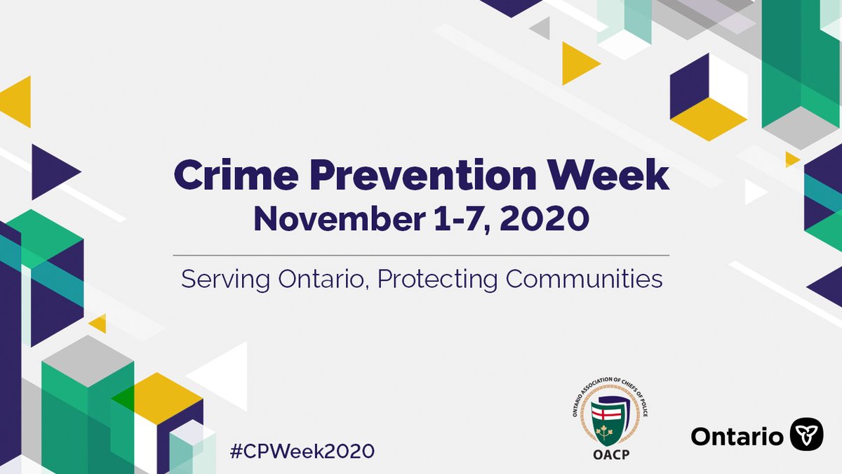 This week is #CrimePrevention Week in Ontario. It’s a time to recognize the dedicated police services &amp; their partners who work to keep families safe, stand up for victims &amp; hold criminals accountable for their actions #CPWeek2020. 
#Carleton #OnPoli #HereToServe #OttNews