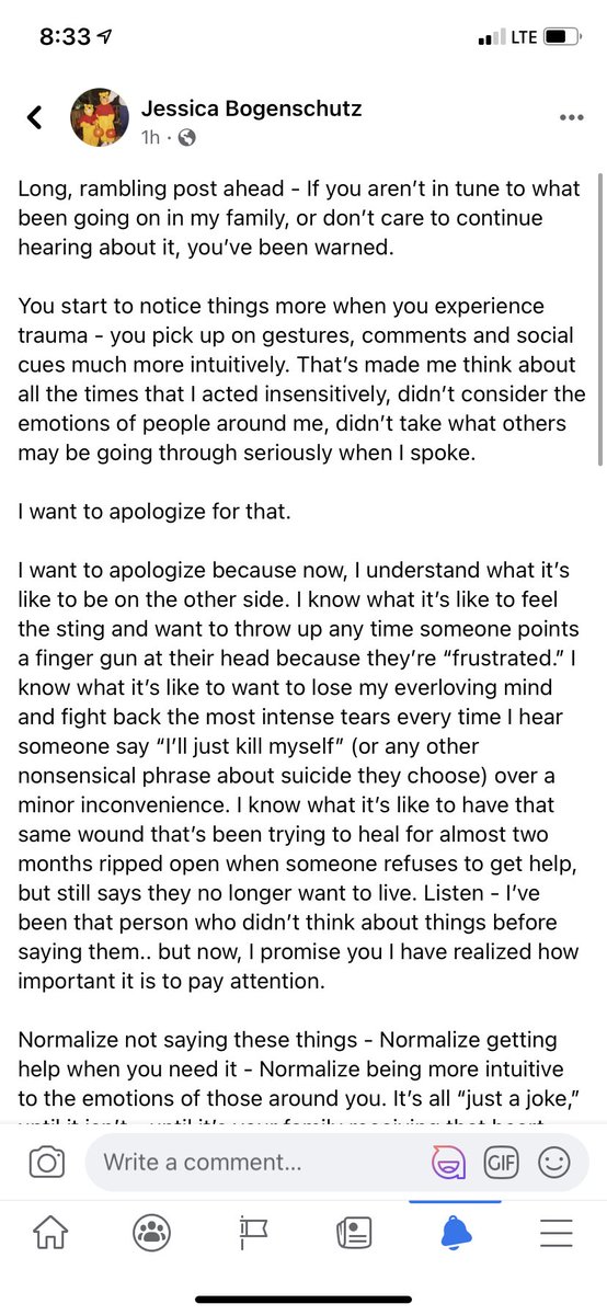 _jessbogie's tweet photo. Because I feel like this needs to be said everywhere #RIPLittleBrother #SuicideAwareness #MentalHealthAwareness https://t.co/eBwBGeD4xV