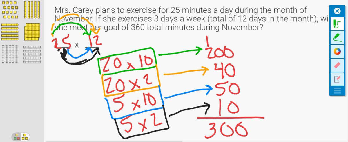wacsb_16's tweet photo. And another successful round of Beat the Teacher! While I may have solved it in “20 sec” this time, they showed great flexibility with their models and the distributive property. Someone even took my strategy and did mental math! 😉 @saudlin1 @timbergroveES https://t.co/bsP7OKJMIT