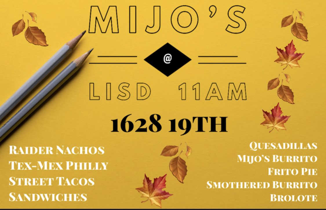 Come join us for lunch tomorrow! This weather is incredible 🍁🍂 and tomorrow even better.

#sharingiscaring #mijos #texmex #foodtruck