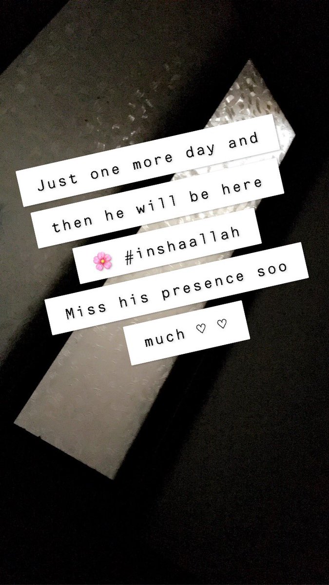 SadafTVlogs's tweet photo. Just one more day and then he will be here 🌸 #InShaAllah 

Miss his presence soo much ♡ ♡

#HusbandWife #MissingHim https://t.co/MkUom3OHD6