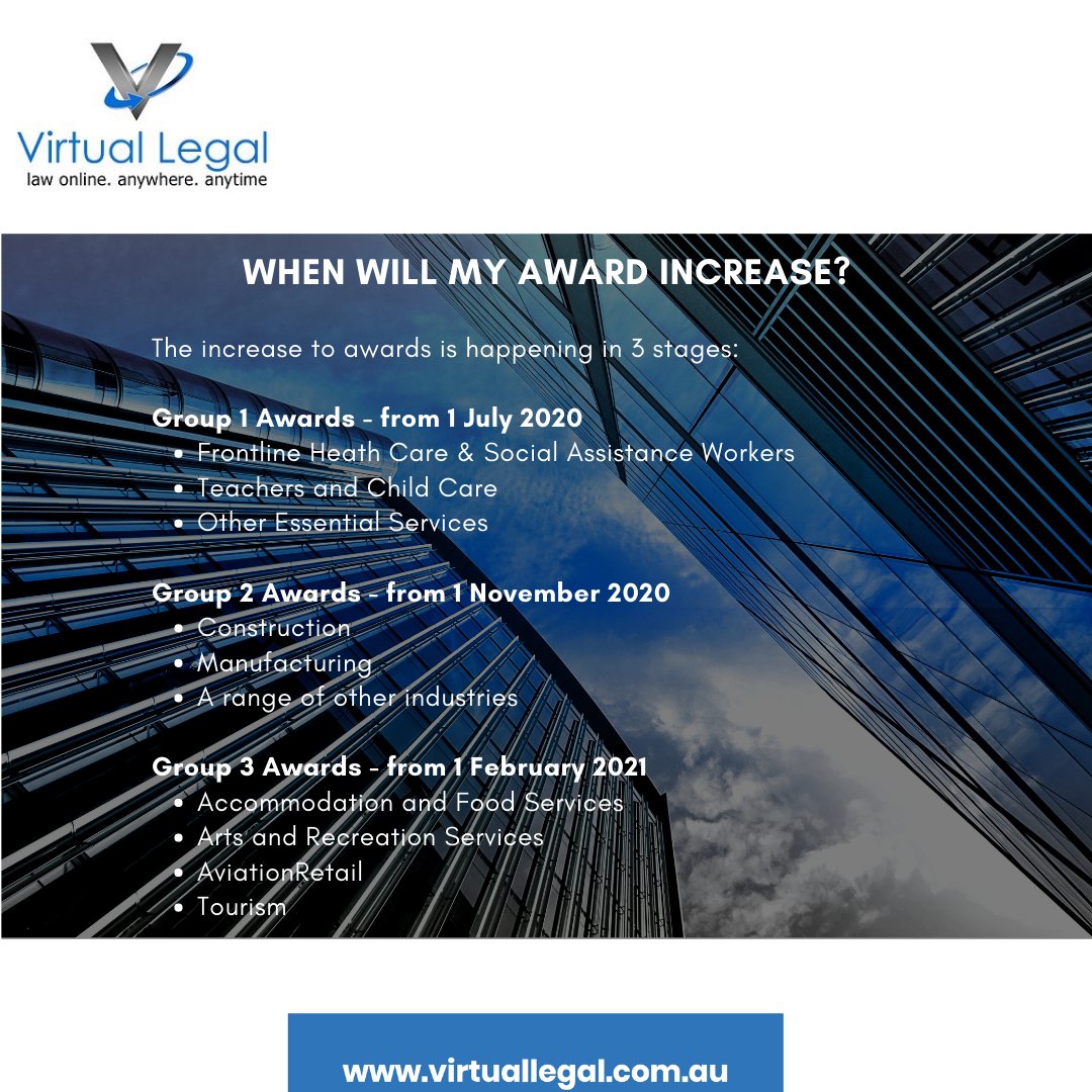 The Fair Work Commission has announced a 1.75% increase to minimum wages. This will apply to all award wages.

For anyone not covered by an award or an agreement, the new National Minimum Wage is $753.80 per week or $19.84 per hour.