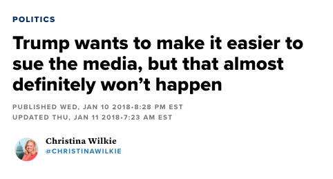 Bonus fun fact: Trump originally wanted to make US libel laws more like Canada, so he could sue journalists that critiqued him. When Donald Trump wants your laws to protect him from scandals, you know your laws are screwed up.