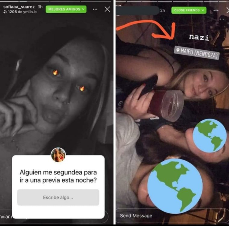 La hija del gobernador Suárez en una fiestita clandestina anoche.
Ah... pero vos vas al átomo y te clavan 50 lucas de multa.
