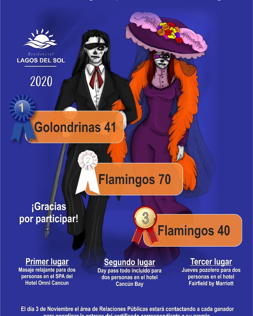 LagosDelSol's tweet photo. Ya tenemos ganadores de las calaveritas literarias 😍
Gracias a todos los que participaron 😊
#calaveritas #concurso #ganadores #lagosdelsol #cancun #diademuertos https://t.co/CcrCnXj5cq