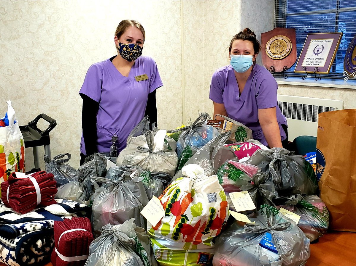 WVUDentHygiene's tweet photo. Essential community resources are in dire need of donations.
DH students quickly filled 2 rooms with donations. Ruth &amp; Caitlin delivered 6 carts of cans to @CHmorgantown Merranda &amp; Reese delivered 6 carts of food, toiletries &amp; towels to Barlett House. #givingback #KindnessMatters https://t.co/waRFHWLtBh