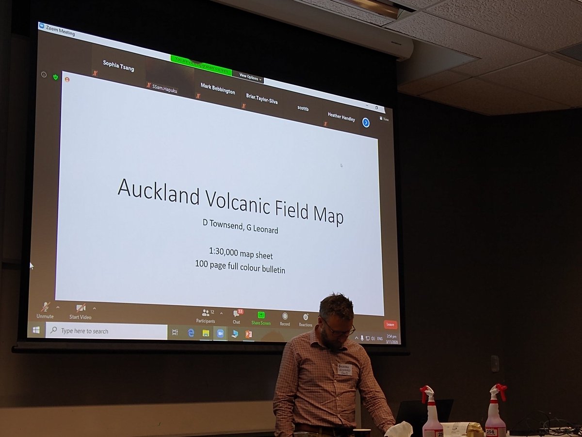 JenniLHopkins's tweet image. Session four is kicked off by @grahamleonard presenting an update on the #aucklandvolcanicfield map that he and Dougal Townsend are producing #gnsscience #devora13 #geologicalmapping #volcanoscience