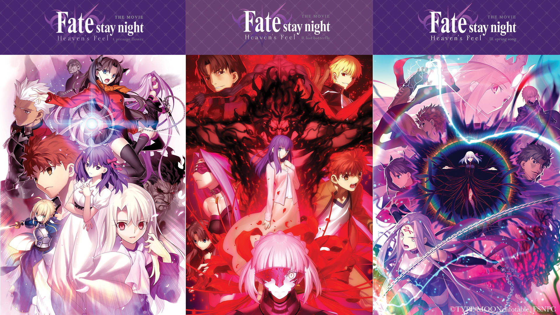 Fate Stay Night Usa Don T Miss Your Chance To See All 3 Heaven S Feel Films On The Big Screen 11 14 Fate Stay Night Heaven S Feel I Presage Flower Ii Lost Butterfly
