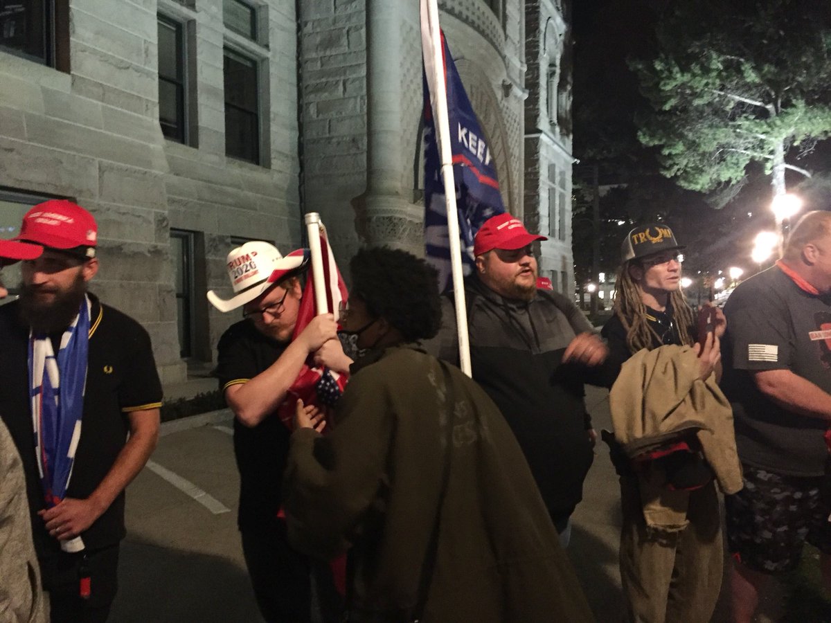 “We’ll meet you guys at the riot. We’re standing by this time,” an armed Proud Boy told one of the Black Lives Matter supporters  #utpol – bei  Salt Lake City & County Building