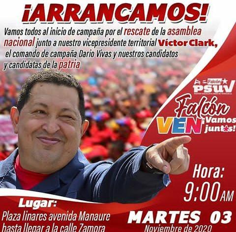 Utso5Falcon's tweet photo. #ARRANCAMOS!! 👊⏩ Vamos todos al Inicio de Campaña por el Rescate de la Asamblea Nacional.
 📍La cita es mañana Martes 03-11-2020 a las 09:00 A.M en la Plaza Linares hasta llegar a la calle Zamora de Coro. Estado Falcón🇻🇪
@irisvarela @mirelct  @65Leudi #MPPSP_Presente 🇻🇪 https://t.co/7bsim2C0fp