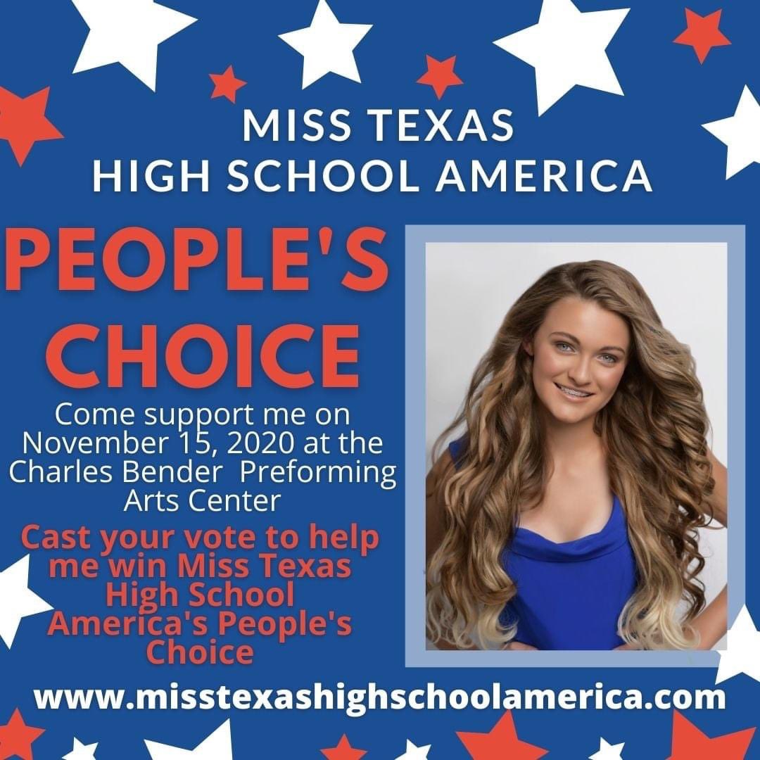 Kingwood High School student competing in Miss Texas High School America pageant!  Please vote for McKenna and help her win!! <a href="/ElizabethFagen/">Liz Celania-Fagen</a> <a href="/HumbleISD_KHS/">Kingwood High School</a> <a href="/HumbleISD_CMS/">Creekwood Middle</a> <a href="/HumbleISD/">Humble ISD</a> <a href="/HoustonFamily/">Houston Family Magazine</a> <a href="/KingwoodTrack/">Kingwood Track&Field</a>