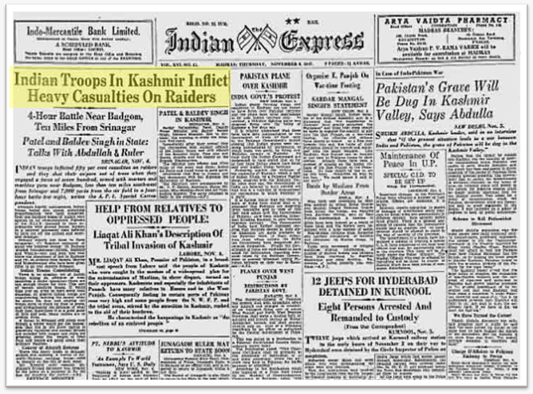 Battle of BudgamThe  #PakInvaderswere apparently trying to sneak in and capture  #Srinagar Airfield. Greatly outnumbered, the D Company 4 KUMAON under Major Somnath Sharma fought valiantly and thwarted the attack of the enemy. (25/n) #SavioursofJammuKashmir1947 #ThisDayThatYear