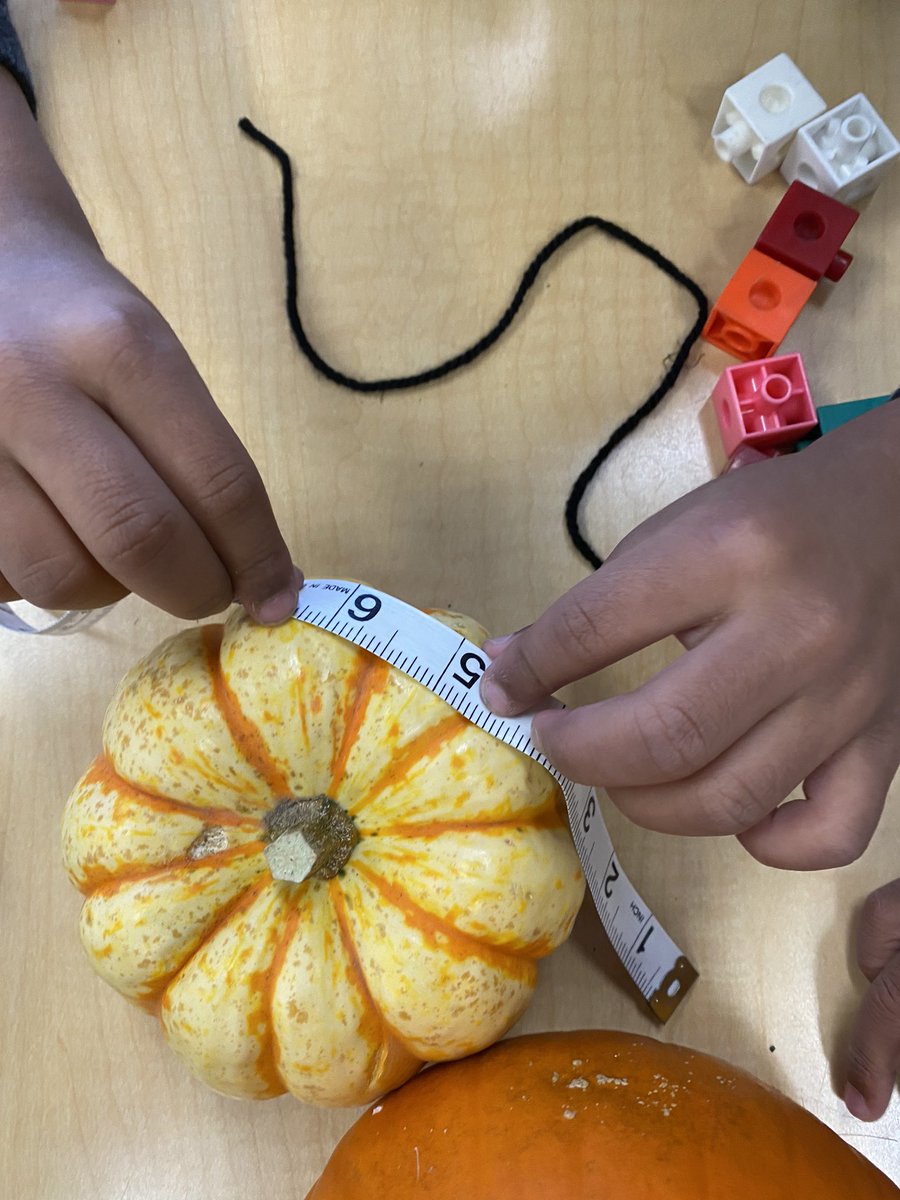 MsVanessaDionne's tweet photo. π Exploring Pumpkins. We used a balance scale, linking cubes, string and a measuring tape to measure our pumpkins. We worked on labelling the parts of our pumpkin & had a fun STEM challenge to build a structure that would hold our little pumpkin gems. #EverythingPumpkin https://t.co/ffuxIBasMO