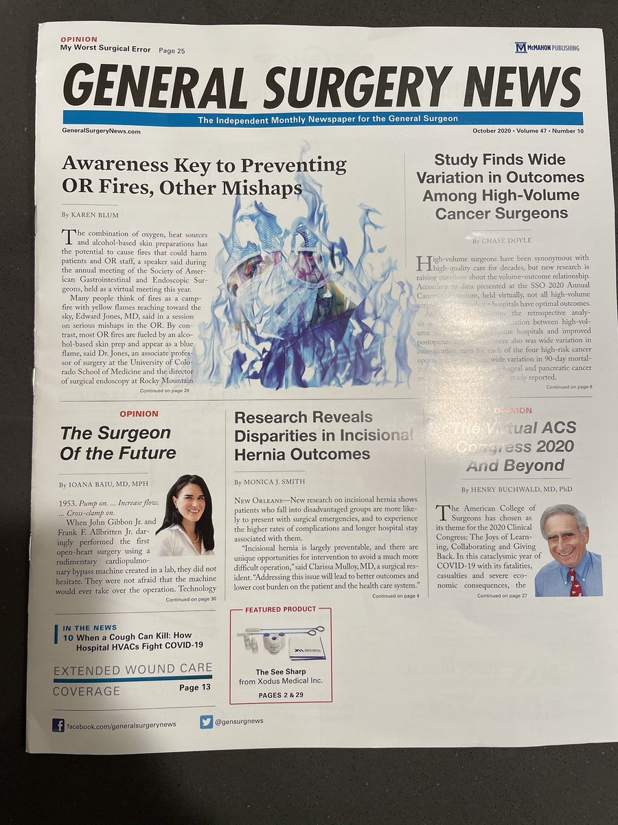<a href="/BaiuMD/">Ioana Baiu</a> on the cover of <a href="/gensurgnews/">General Surgery News</a> again! #sassresident <a href="/StanfordSurgery/">Stanford Surgery</a> <a href="/OpNotes/">SUSurgeryResidency</a>  #chiefresident I am sure there are more to come.
