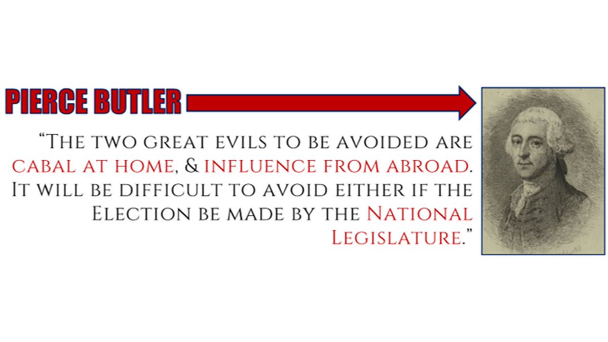 38. The last 2 tyrannies the full Electoral College was meant to prevent or mitigate were:-Cabal at home-Influence from abroadLet's briefly take each of these in turn (cont)