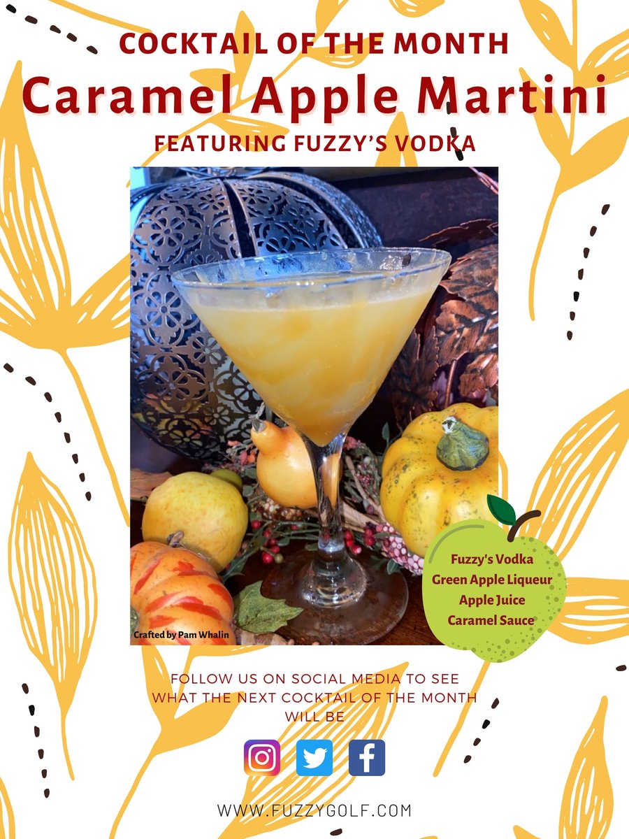 We're celebrating November with <a href="/FuzzysVodka/">Fuzzy's Vodka</a> Caramel Apple Martinis. Cheers friends.