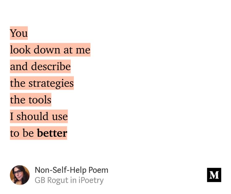 kerrymcavoyphd's tweet photo. Don’t you just love it when someone tells you how you should be doing things? This poem gave me a delightfully wicked chuckle! #knowitall #noadvice #manplaining
“Non-Self-Help Poem” by GB Rogut
https://t.co/KvUPObSsM7 https://t.co/WruutDRa6j