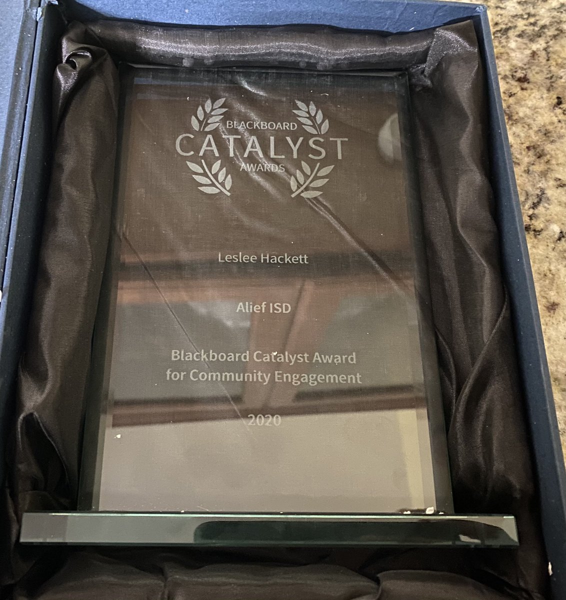 Super blessed to have won the 
Blackboard Catalyst Award for Community Engagement!! 

Always looking forward to keep using multi-platform communication to strengthen the districts brand and perception within the Alief community. 

#aliefleads and always #aliefproud