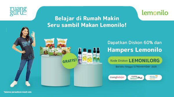 Ruangguru Bimbel Online No 1 On Twitter Promo Ruangguru Numpang Gelar Lapak Ya Guys Langganan Produk Ruangguru Kayak Ruangbelajar Ruangbelajar Plus Brainacademyid Online Bisa Dapet Diskon 60 Hampers Lemonilo