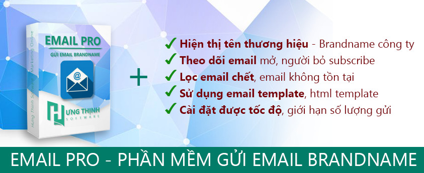 Phần mềm gửi email hàng loạt Emailpro
Tải và sử dụng miễn phí tại đây => bit.ly/3oQktrz
Liên hệ 0938992403 để được hỗ trợ miễn phí